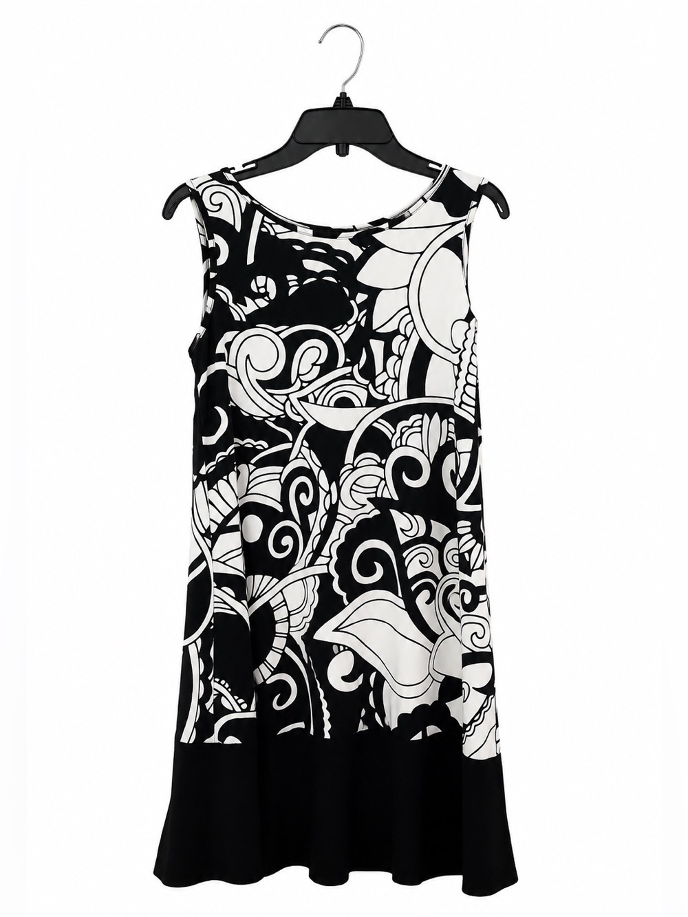 RN Studio Black & White Abstract Print A-Line Dress – Women’s Medium